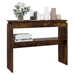 Berkfield Stylish Console Table Smoked Oak 102X30X80 Cm Engineered Wood - thumbnail 5