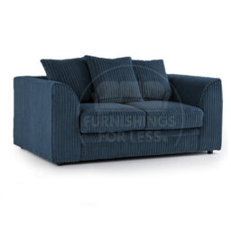 Furnishings For Less UK Luxor Jumbo Cord 3 + 2 Navy Blue Fabric Sofa Suite - thumbnail 3