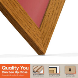 "16X16"" Oak Modern Vinyl Record Frame With Crimson Mount For 12 Inch Lp Disc - Ak Frames" - thumbnail 3