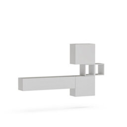 Decorotika Sabadell Moduler Modern Tv Unit Wall Mount Customizable Layout High Gloss White - thumbnail 4