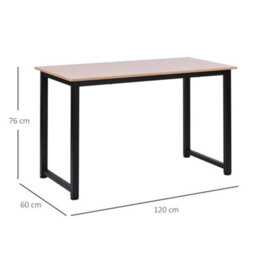Wyld Haus Pazi Rane Industrial Black And Oak Writing Desk With Steel Frame 120 X 60 X 76 Cm - thumbnail 3
