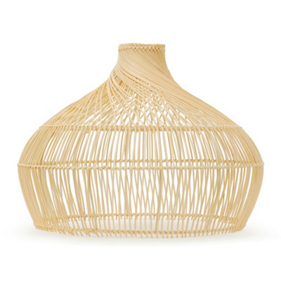 Valuelights Anais Easy Fit Rattan Lampshade Natural Twisted Wicker Effect Ceiling Shade (D)45.5Cm - image 1