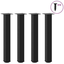 Berkfield Console Table Legs 4 Pcs Black 72-74 Cm Steel