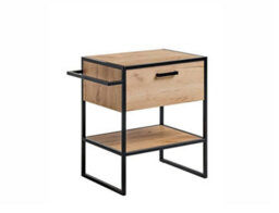 Impact Furniture Freestanding Bathroom Vanity Unit 700mm Countertop Sink Floor Cabinet With Black Metal Towel Rail Oak Loft Industrial Brook - thumbnail 2