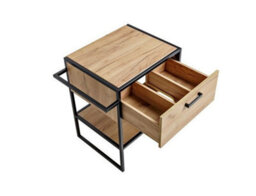 Impact Furniture Freestanding Bathroom Vanity Unit 700mm Countertop Sink Floor Cabinet With Black Metal Towel Rail Oak Loft Industrial Brook - thumbnail 5