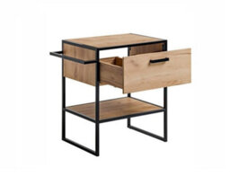 Impact Furniture Freestanding Bathroom Vanity Unit 700mm Countertop Sink Floor Cabinet With Black Metal Towel Rail Oak Loft Industrial Brook - thumbnail 3