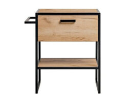 Impact Furniture Freestanding Bathroom Vanity Unit 700mm Countertop Sink Floor Cabinet With Black Metal Towel Rail Oak Loft Industrial Brook - thumbnail 4
