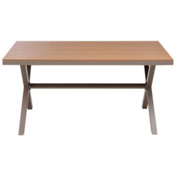 Beliani Garden Dining Table Tiano 160 Cm 90 Cm Metal Taupe - thumbnail 4