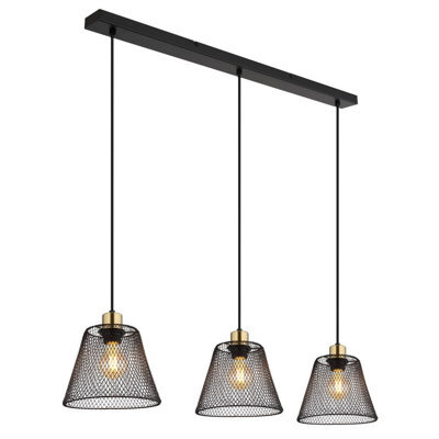 Luminosa Lighting Luminosa Baku Bar Pendant Ceiling Light Matt Black 3X E27 - image 1