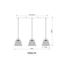 Luminosa Lighting Luminosa Baku Bar Pendant Ceiling Light Matt Black 3X E27 - thumbnail 6