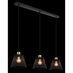 Luminosa Lighting Luminosa Baku Bar Pendant Ceiling Light Matt Black 3X E27 - thumbnail 5