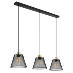 Luminosa Lighting Luminosa Baku Bar Pendant Ceiling Light Matt Black 3X E27 - thumbnail 2