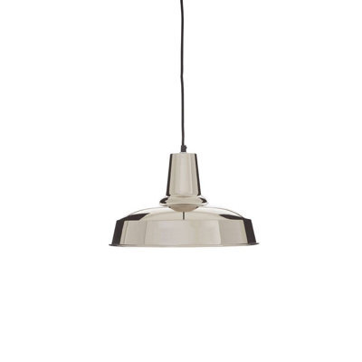 Orsina Deep Plate Pendant Light With Silver Iron Shade,ceiling Light,pendant Light With Black Suspension Wire - image 1