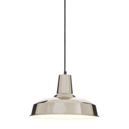 Orsina Deep Plate Pendant Light With Silver Iron Shade,ceiling Light,pendant Light With Black Suspension Wire - thumbnail 2