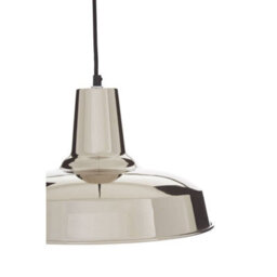 Orsina Deep Plate Pendant Light With Silver Iron Shade,ceiling Light,pendant Light With Black Suspension Wire - thumbnail 3