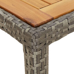 Berkfield Garden Table 190X90X75 Cm Poly Rattan And Acacia Wood Grey - thumbnail 4
