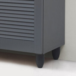 Timber Art Design Modern Shoe Storage Cabinet 2 Doors Footwear Stand Rack Unit Cupboard Dark Grey - thumbnail 5