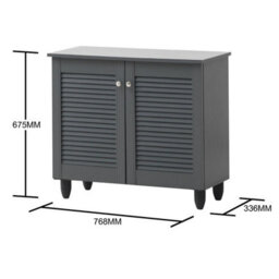 Timber Art Design Modern Shoe Storage Cabinet 2 Doors Footwear Stand Rack Unit Cupboard Dark Grey - thumbnail 6