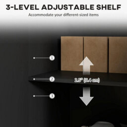 Sideboard Buffet Cabinet With 4 Doors And Adjustable Shelves, Black - thumbnail 6