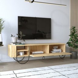 Decortie Norfolk Modern Tv Unit Multimedia Centre Oak With Storage Tv Cabinet 151Cm - thumbnail 4