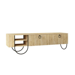 Decortie Norfolk Modern Tv Unit Multimedia Centre Oak With Storage Tv Cabinet 151Cm - thumbnail 2