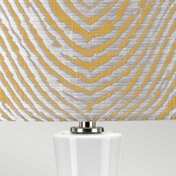 Luminosa Lighting Luminosa Milo Table Lamp With Round Shade, Polished Nickel, White, Yellow - thumbnail 3