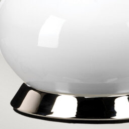 Luminosa Lighting Luminosa Milo Table Lamp With Round Shade, Polished Nickel, White, Yellow - thumbnail 4