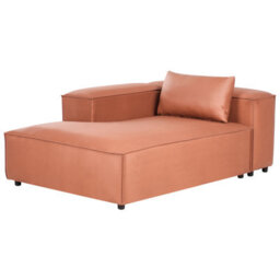 Beliani Right-Hand Chaise Longue Brande Fabric Golden Brown - thumbnail 4