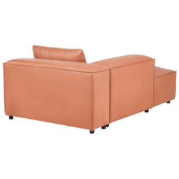 Beliani Right-Hand Chaise Longue Brande Fabric Golden Brown - thumbnail 5