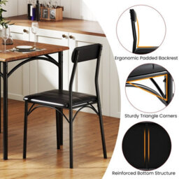 Gainoom 3-Piece Dining Table Set Square Kitchen Table & 2 Chairs Space-Saving Dinette Furniture - thumbnail 9