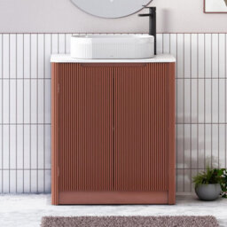 Royal Bathrooms Avenza 800mm Terracotta Clay Floor Standing Bathroom Vanity Unit 2 Door With Lyon Basin