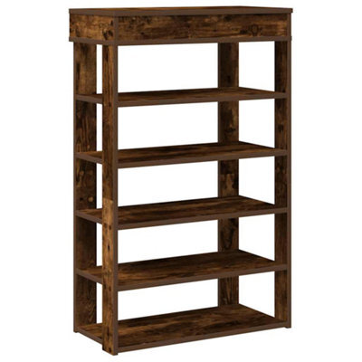 Berkfield Elegant Shoe Rack Smoked Oak 60X30X98 Cm Engineered Wood - image 1