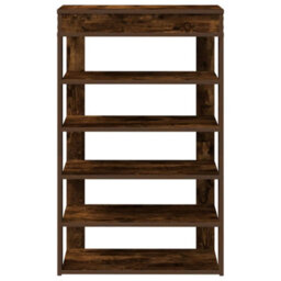 Berkfield Elegant Shoe Rack Smoked Oak 60X30X98 Cm Engineered Wood - thumbnail 4