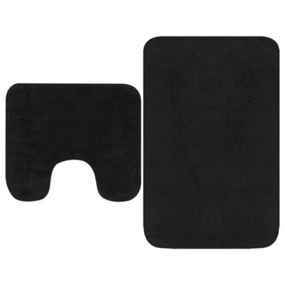 Walplus Bathroom Mat Set 2 Pieces Fabric Anthracite - image 1
