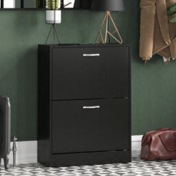 Lassic Vida Designs 2 Drawer Shoe Storage Cabinet Black - thumbnail 1