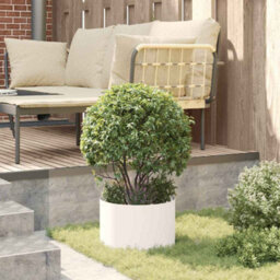 Berkfield Garden Planters 5 Pcs White 30 X 30 X 20 Cm Steel - thumbnail 4