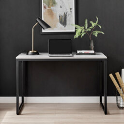 Furniturebox Uk Kendrick Grey Marble Effect Desk 120Cm For Home Working Study Gaming Office Desk. Elegant Black Leg Melamine Desk - thumbnail 4