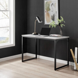 Furniturebox Uk Kendrick Grey Marble Effect Desk 120Cm For Home Working Study Gaming Office Desk. Elegant Black Leg Melamine Desk - thumbnail 8