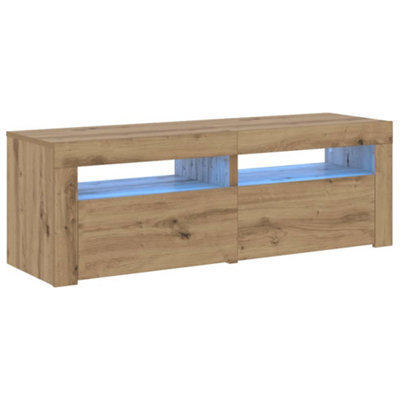 Berkfield Modern Tv Cabinet With Led Lights Artisan Oak 120X35X40 Cm Engineered Wood - image 1
