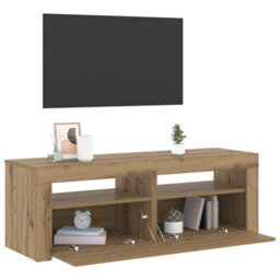 Berkfield Modern Tv Cabinet With Led Lights Artisan Oak 120X35X40 Cm Engineered Wood - thumbnail 5
