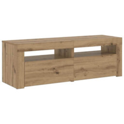 Berkfield Modern Tv Cabinet With Led Lights Artisan Oak 120X35X40 Cm Engineered Wood - thumbnail 7