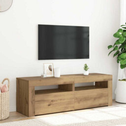 Berkfield Modern Tv Cabinet With Led Lights Artisan Oak 120X35X40 Cm Engineered Wood - thumbnail 2