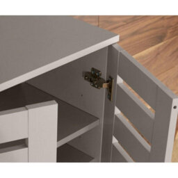 Home Source Oslo 2 Door Shoe Storage Cabinet Unit Grey Hallway Furniture - thumbnail 3