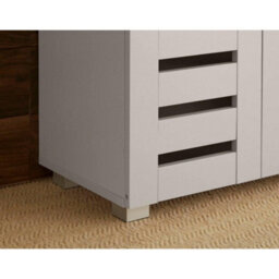 Home Source Oslo 2 Door Shoe Storage Cabinet Unit Grey Hallway Furniture - thumbnail 5