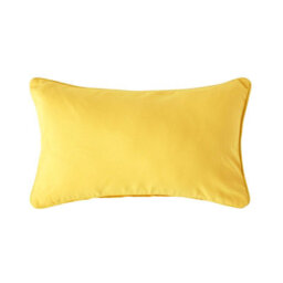 Homescapes Cotton Plain Yellow Rectangular Cushion Cover, 30 X 50 Cm - thumbnail 2