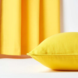 Homescapes Cotton Plain Yellow Rectangular Cushion Cover, 30 X 50 Cm - thumbnail 5