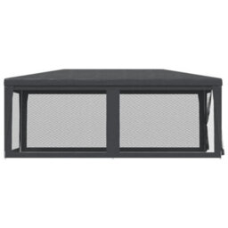 Walplus Party Tent Garden Gazebo Canopy With 6 Mesh Sidewalls Anthracite 3X6 M Hdpe - thumbnail 4