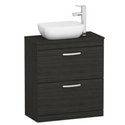 Royal Bathrooms 800mm Floor Standing Vanity Unit 2 Drawer Hale Black & Countertop Basin - Elva - thumbnail 4