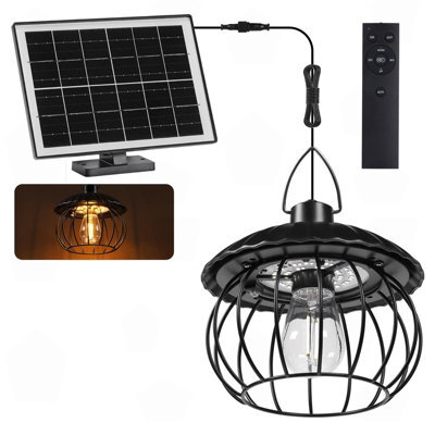 Amorly Solar Shed Pendant Light, Auto Dusk To Dawn Hanging Chandelier, Warm White Solar Light For Indoor Outdoor Barn Patio Garden Yard - image 1