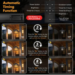Amorly Solar Shed Pendant Light, Auto Dusk To Dawn Hanging Chandelier, Warm White Solar Light For Indoor Outdoor Barn Patio Garden Yard - thumbnail 7
